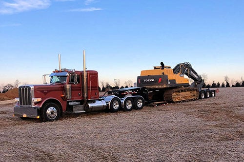 Truck Hauling Dozer